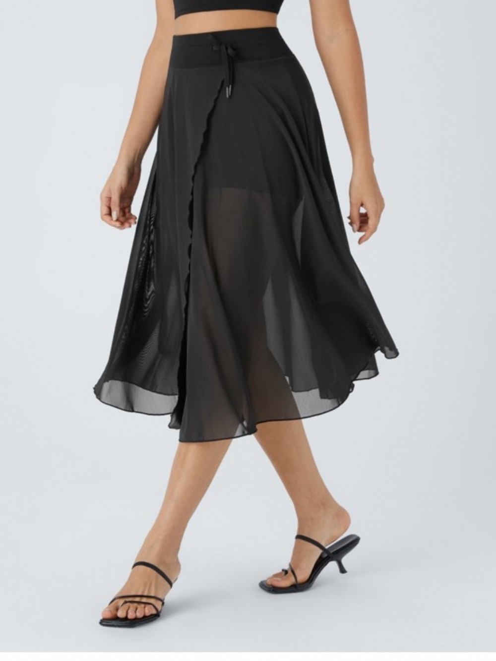 HALARA High 2-in-1 Pocket Flowy Midi Flare Casual Skirt - Picture 5 of 6